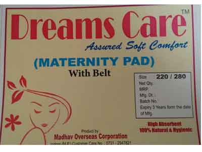 maternity pads with belt in india